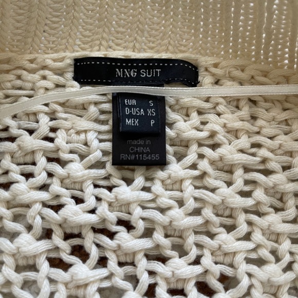 Mango Cream Chunky Open Front Knit Cardigan - Picture 8 of 9